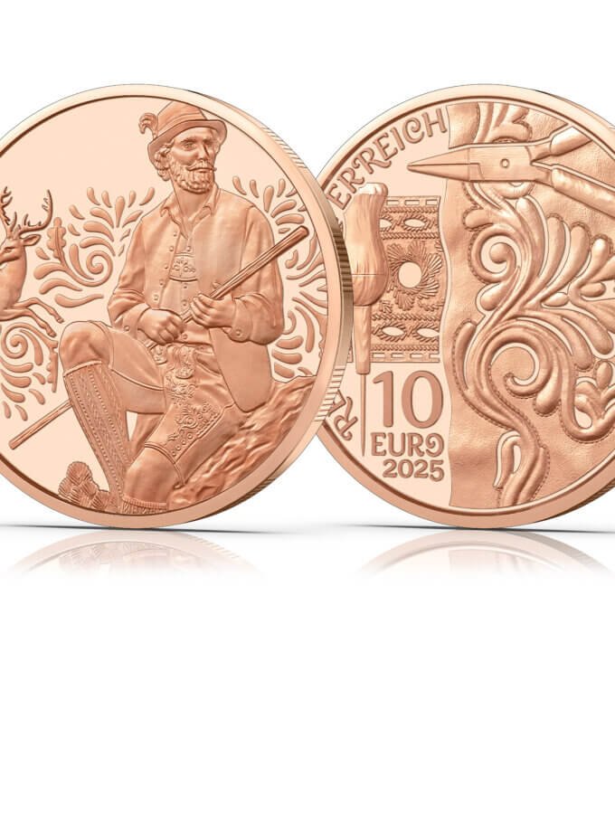 UNC 10€ Cobre Áustria 2025 - Leder, Couro