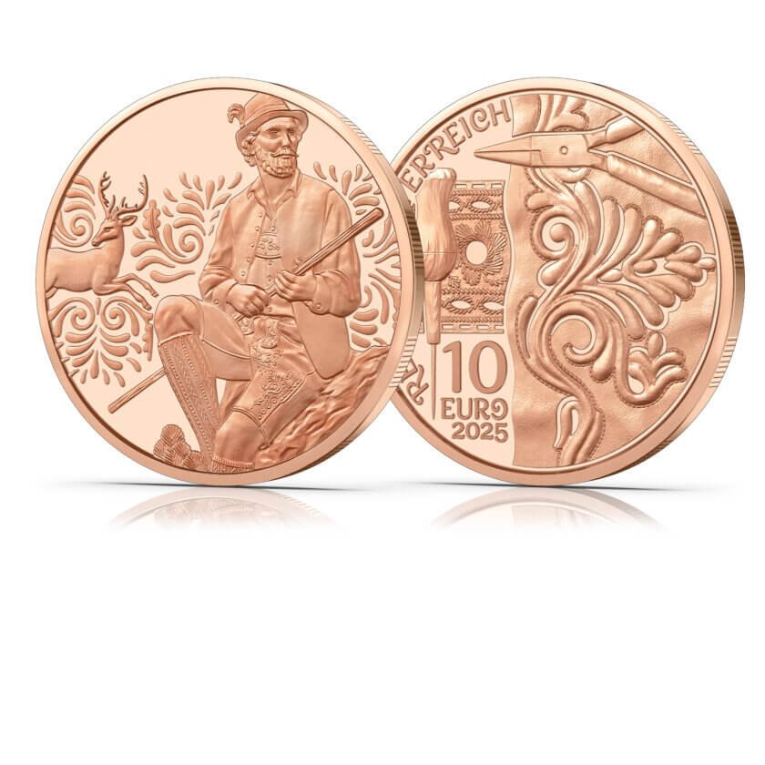 UNC 10€ Cobre Áustria 2025 - Leder, Couro